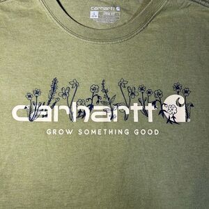 Carhartt Youth Girls L Green Graphic Logo Floral T-Shirt Short Sleeve